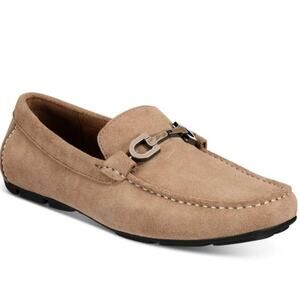 New Alfani Men's Remy Driving Loafers Suede In Beige Size 10.5